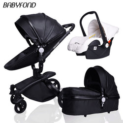 3 in 1 stroller aluminium alloy Lather two-way shock baby trolley