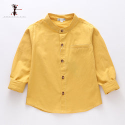 Solid Color Casual 100% Cotton Shirt Full Sleeve Boy Shirt