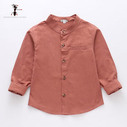 Solid Color Casual 100% Cotton Shirt Full Sleeve Boy Shirt