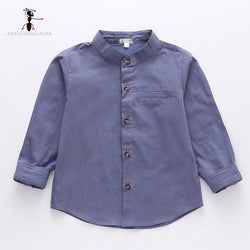 Solid Color Casual 100% Cotton Shirt Full Sleeve Boy Shirt
