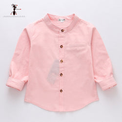 Solid Color Casual 100% Cotton Shirt Full Sleeve Boy Shirt