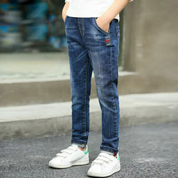 Boys Kids Cotton Casual Trousers Teenager Denim Jeans