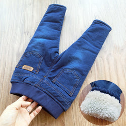 High Quality Thicken Winter Warm Cashmere Jeans
