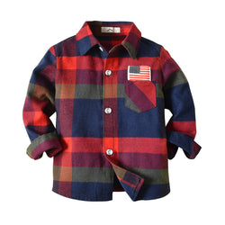 Long Sleeve Boy's Casual Turn-down Collar Shirt