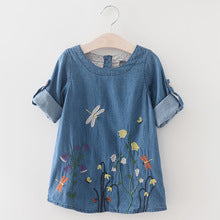 Fashion Style Denim Long-Sleeve Mesh Skirt Girls Sets
