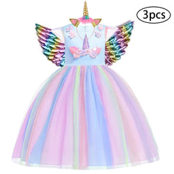 Girl Unicorn Party Carnival Costume Princess Dress