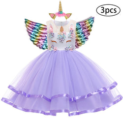 Girl Unicorn Party Carnival Costume Princess Dress