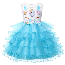 Girl Unicorn Party Carnival Costume Princess Dress