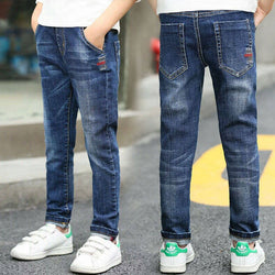 Boys Kids Cotton Casual Trousers Teenager Denim Jeans