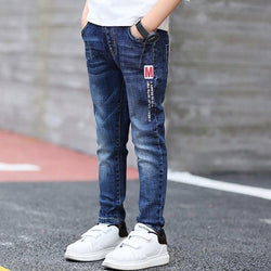 Boys Kids Cotton Casual Trousers Teenager Denim Jeans