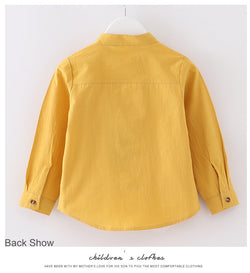 Solid Color Casual 100% Cotton Shirt Full Sleeve Boy Shirt