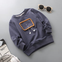 Cartoon Long Sleeve Solid Hoodies Sweatshirt