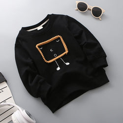 Cartoon Long Sleeve Solid Hoodies Sweatshirt