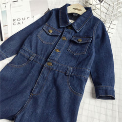 Soft Denim Baby Romper Jeans