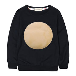 Cotton Velvet Circle Logo Simple Girls Casual Sweatshirts