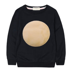 Cotton Velvet Circle Logo Simple Girls Casual Sweatshirts