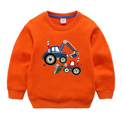 Cartoon Print Cotton Pullover Hoodies Sweatshirts Tops for 2-8 Years