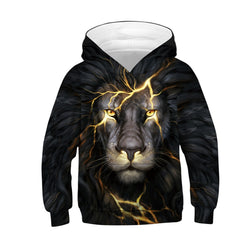 3-12 Years 3D Print Lion Hoodies Sweatshirt For Boys
