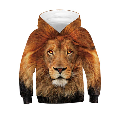 3-12 Years 3D Print Lion Hoodies Sweatshirt For Boys
