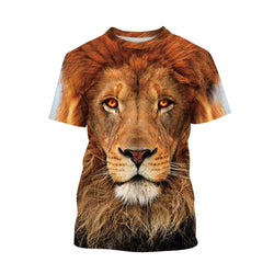 3-12 Years 3D Print Lion T-shirt For Boys