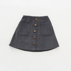 Girls Winter Buttons Clothes Kids Corduroy Skirts