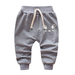 Winter Kids Smile Print Cotton Sports Casual Pants