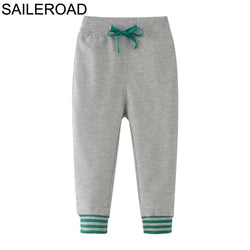 Sport Trousers Cotton Solid Long Pants
