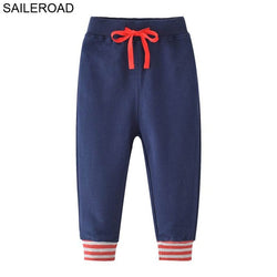Sport Trousers Cotton Solid Long Pants