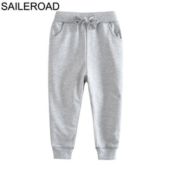Sport Trousers Cotton Solid Long Pants
