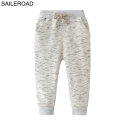 Sport Trousers Cotton Solid Long Pants