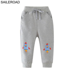 Sport Trousers Cotton Solid Long Pants