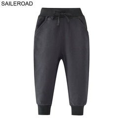 Sport Trousers Cotton Solid Long Pants