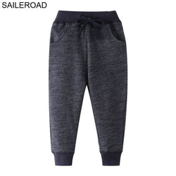 Sport Trousers Cotton Solid Long Pants
