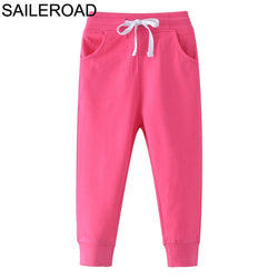 Sport Trousers Cotton Solid Long Pants