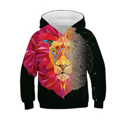 3-12 Years 3D Print Lion Hoodies Sweatshirt For Boys