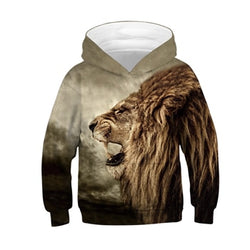 3-12 Years 3D Print Lion Hoodies Sweatshirt For Boys
