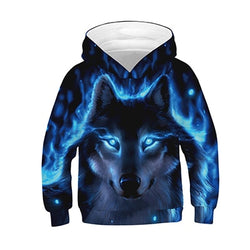 3-12 Years 3D Print Lion Hoodies Sweatshirt For Boys