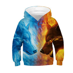 3-12 Years 3D Print Lion Hoodies Sweatshirt For Boys