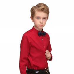 Boys Style Solid 100% Cotton Kids Shirts For 4-13 year
