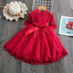 Elegant Flower Girls Wedding Party Princess Dress For 3-8T