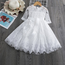 Elegant Flower Girls Wedding Party Princess Dress For 3-8T