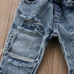 Kids Fashion Holes Jeans Pants