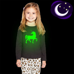 Unicorn Long Sleeve Girls Luminous T-shirt