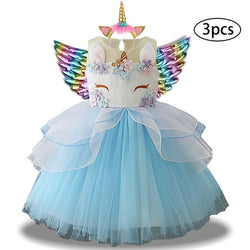 Girl Unicorn Party Carnival Costume Princess Dress