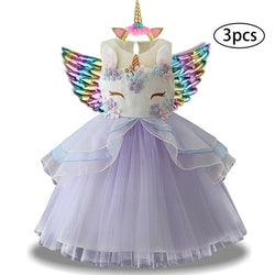 Girl Unicorn Party Carnival Costume Princess Dress