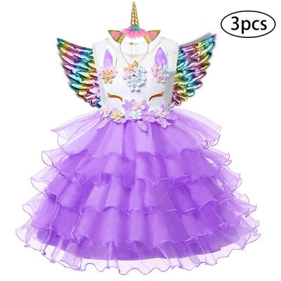 Girl Unicorn Party Carnival Costume Princess Dress