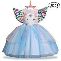 Girl Unicorn Party Carnival Costume Princess Dress