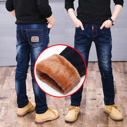Kid’s velvet Thickening Cotton Warm Jeans