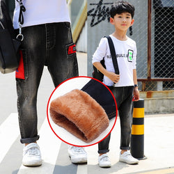 Kid’s velvet Thickening Cotton Warm Jeans