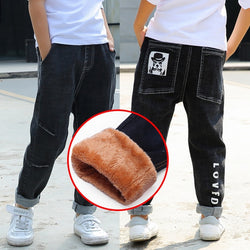 Kid’s velvet Thickening Cotton Warm Jeans